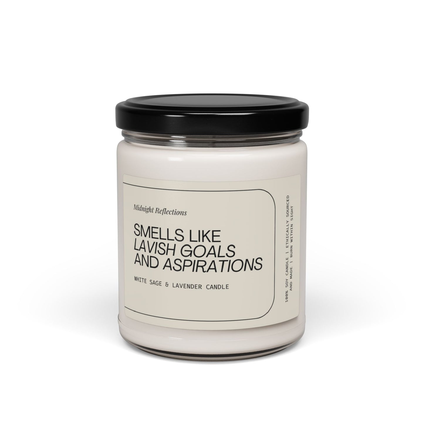Lavender & White Sage Soy Candle | Self Care Gift | Midnight Reflections - 1