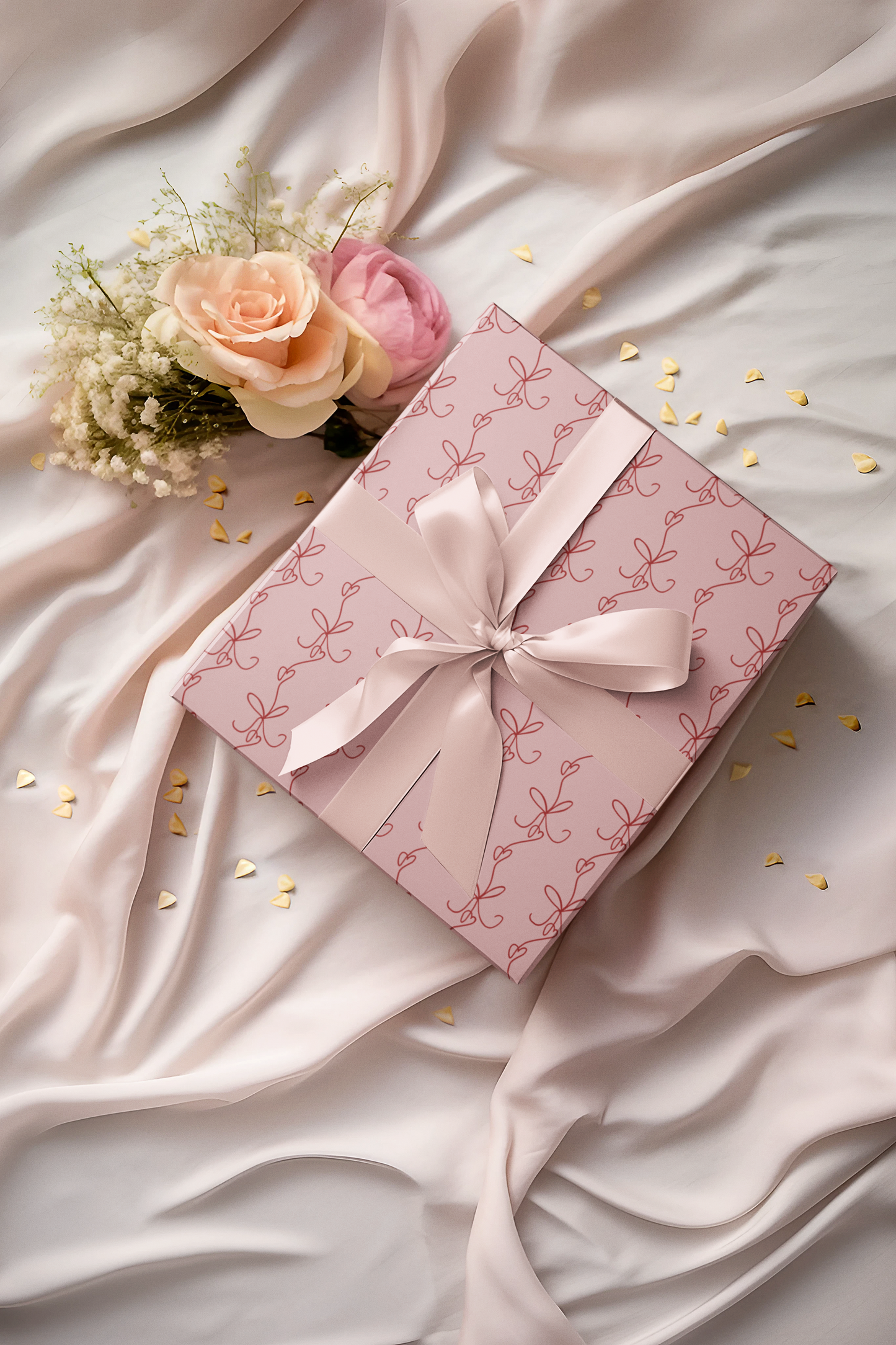 Lovestruck Bows Wrapping Paper