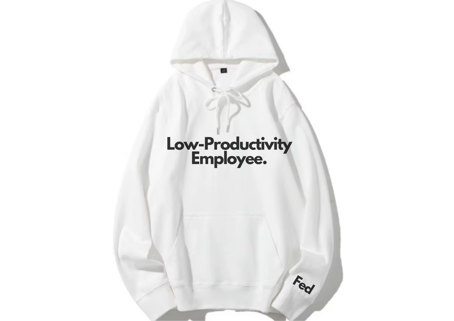 Trending Puff Vinyl Hoodie Sweatshirt – Low-Productivity Employee | Fed Sleeve Print | Unisex Crewneck Pullover