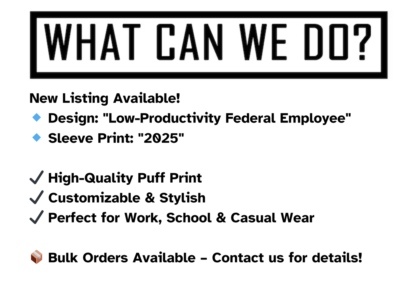 Trending Custom Puff Sweatshirt β Low-Productivity Federal Employee | 2025 Sleeve Print | Unisex Crewneck Pullover