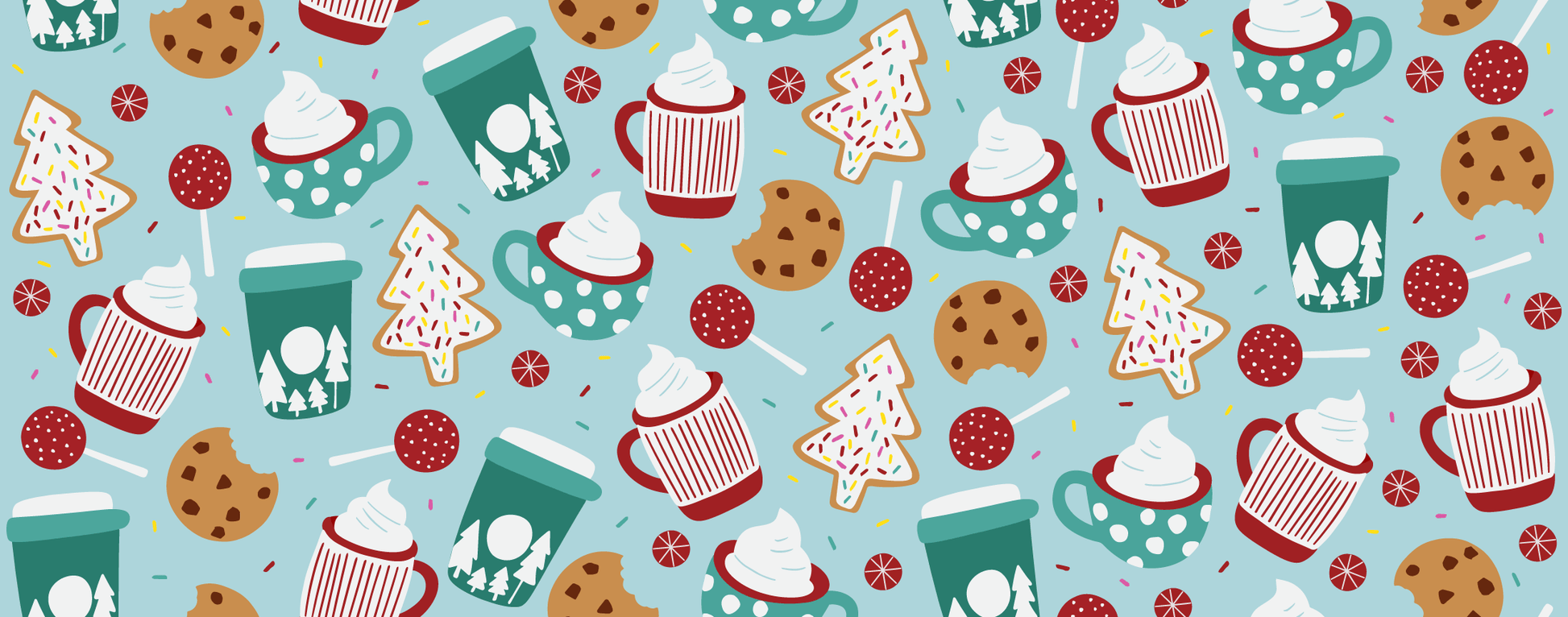 A roll of vibrant wrapping paper with a colorful, all-over pattern of assorted candies and sweet treats for festive occasions.