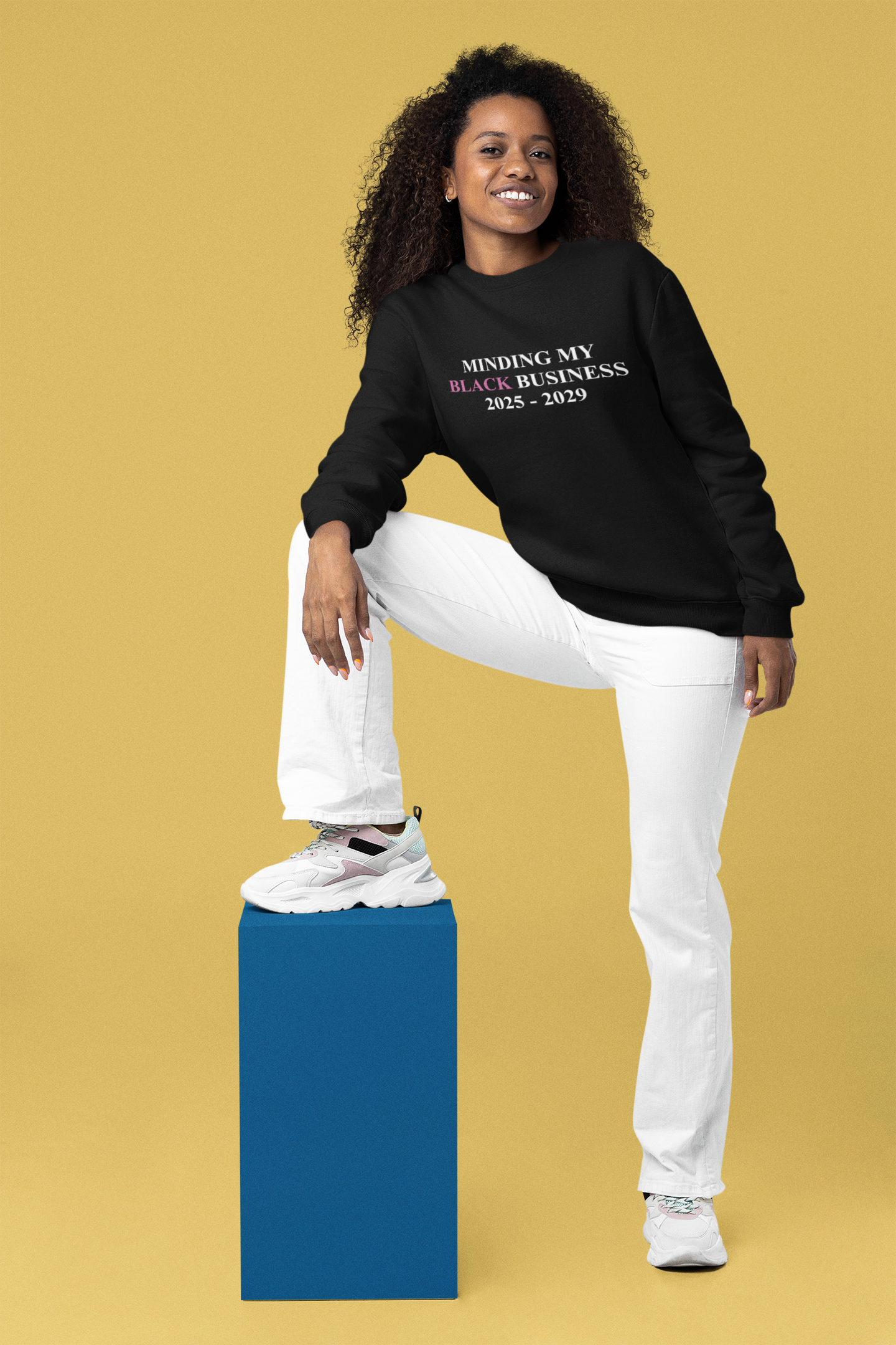 Minding My Black Business Crewneck Sweatshirt