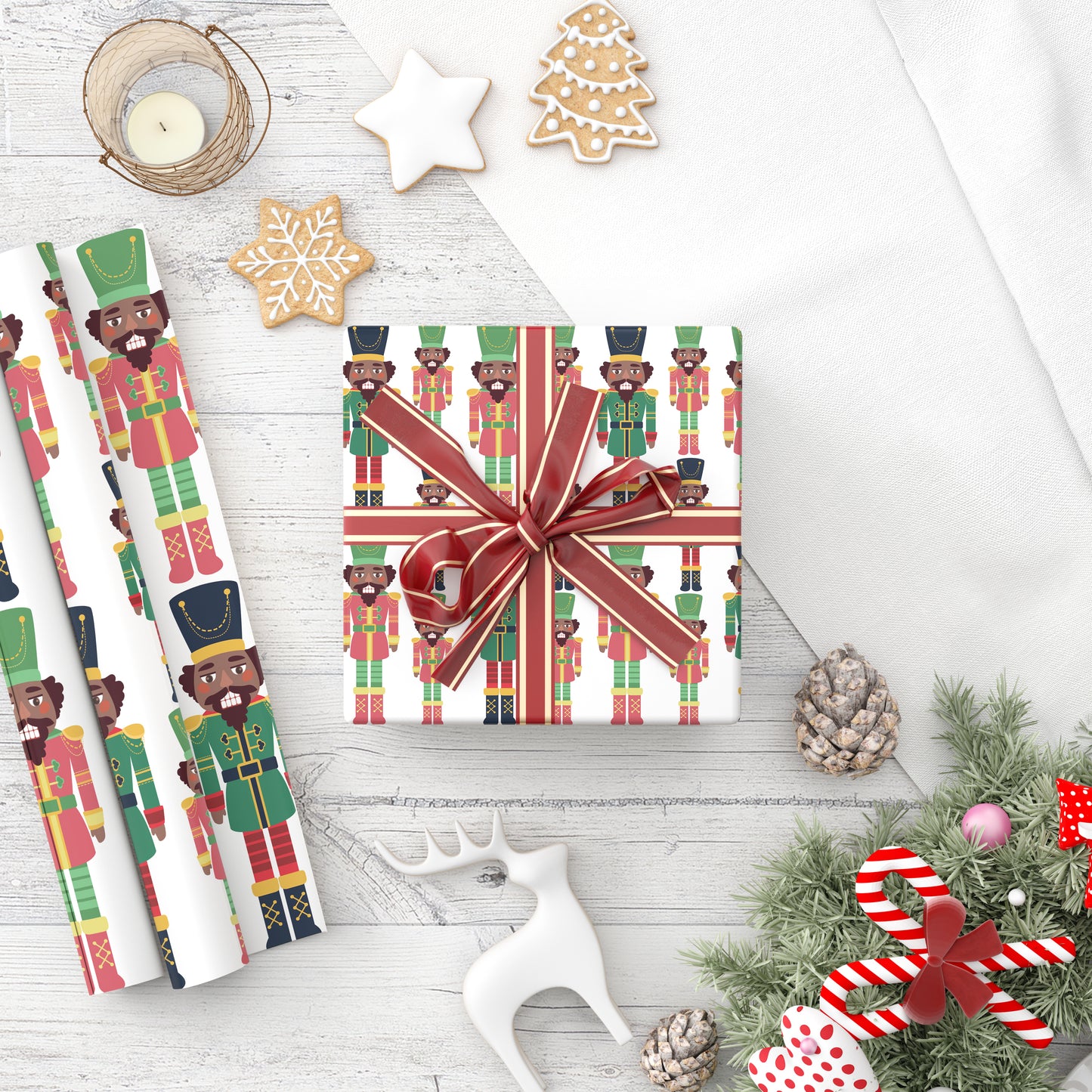 Chocolate Nutcracker Wrapping Paper