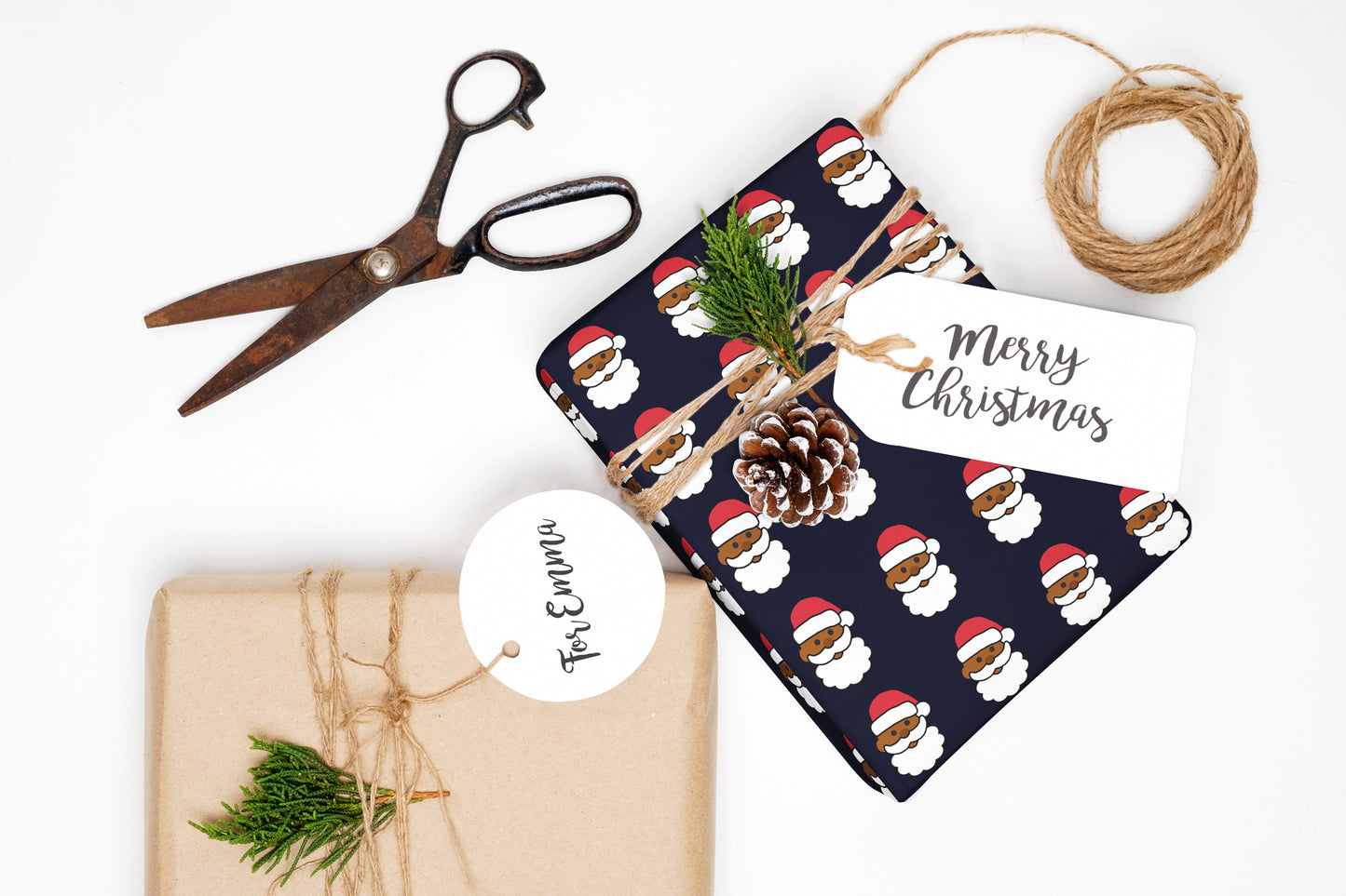 Playful Emoji Santa Wrapping Paper