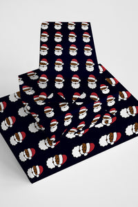 Emoji Santa Black Wrapping Paper Roll