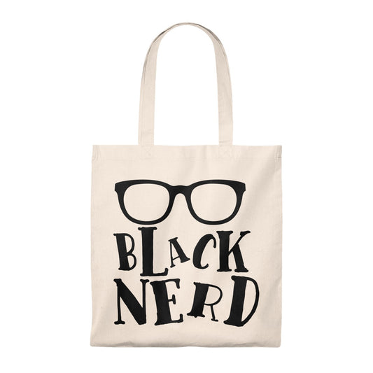 Black Nerd Tote Bag | Vintage Cotton Book Bag | Midnight Reflections