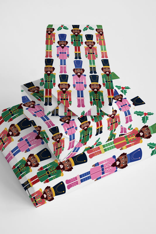 Chocolate Nutcracker Trio Wrapping Paper