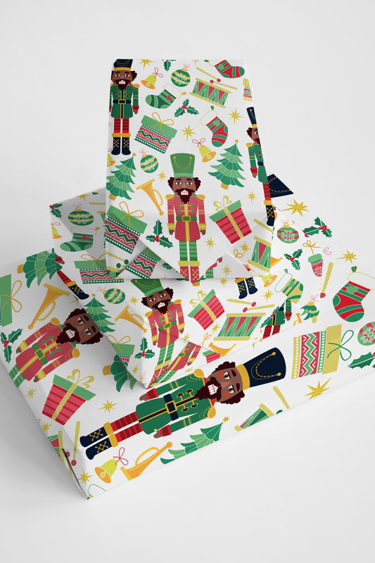 Classic Chocolate Nutcracker Wrapping Paper