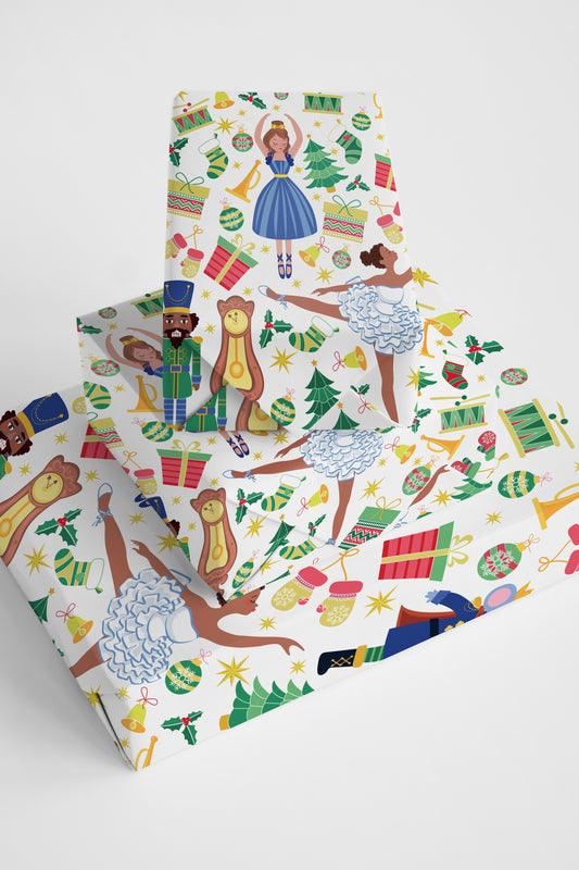 Chocolate Nutcracker Ballet Wrapping Paper