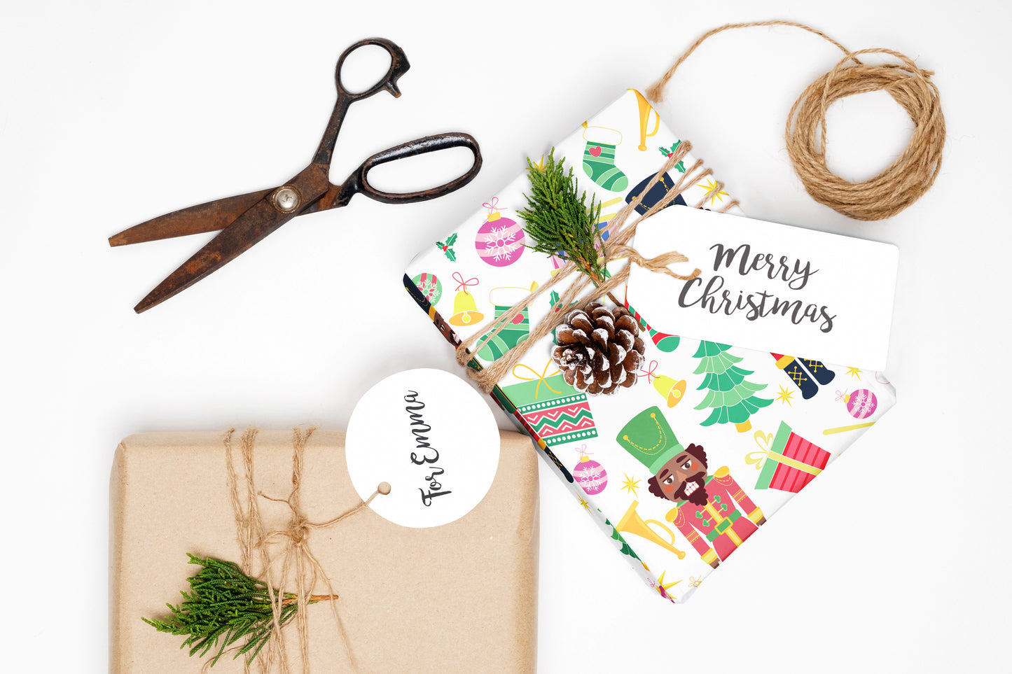 Whimsical Chocolate Nutcracker Wrapping Paper