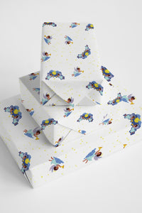 Chocolate Nativity Christmas Angels Wrapping Paper Roll