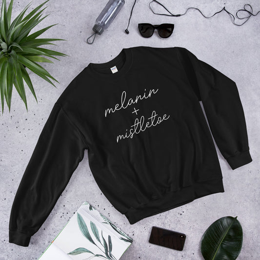 Melanin & Mistletoe Holiday Sweatshirt – Black Culture Festive Wear
