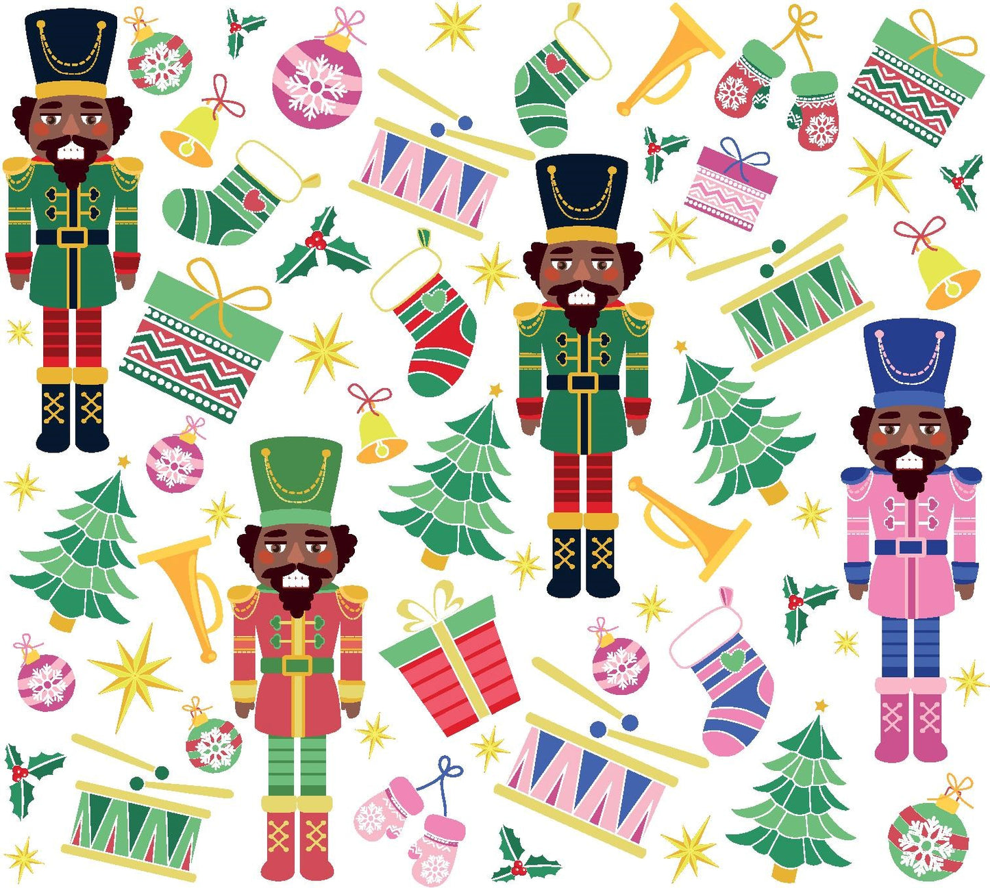 Whimsical Chocolate Nutcracker Wrapping Paper
