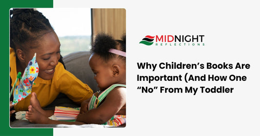 Black mother reading children’s books with her toddler at home