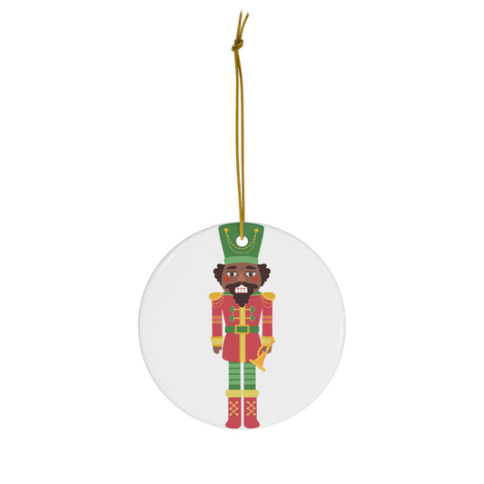 Chocolate Nutcracker Ceramic Ornament _c_circle