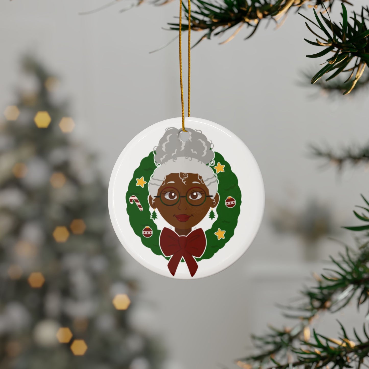 Mrs. Claus Ceramic Ornament