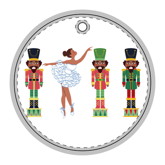 Chocolate Nutcracker Round Ceramic Ornament _full