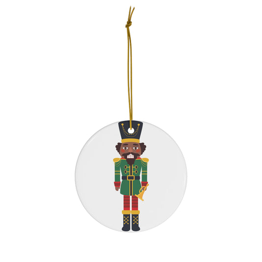 Chocolate Nutcracker Ceramic Ornament _a_circle