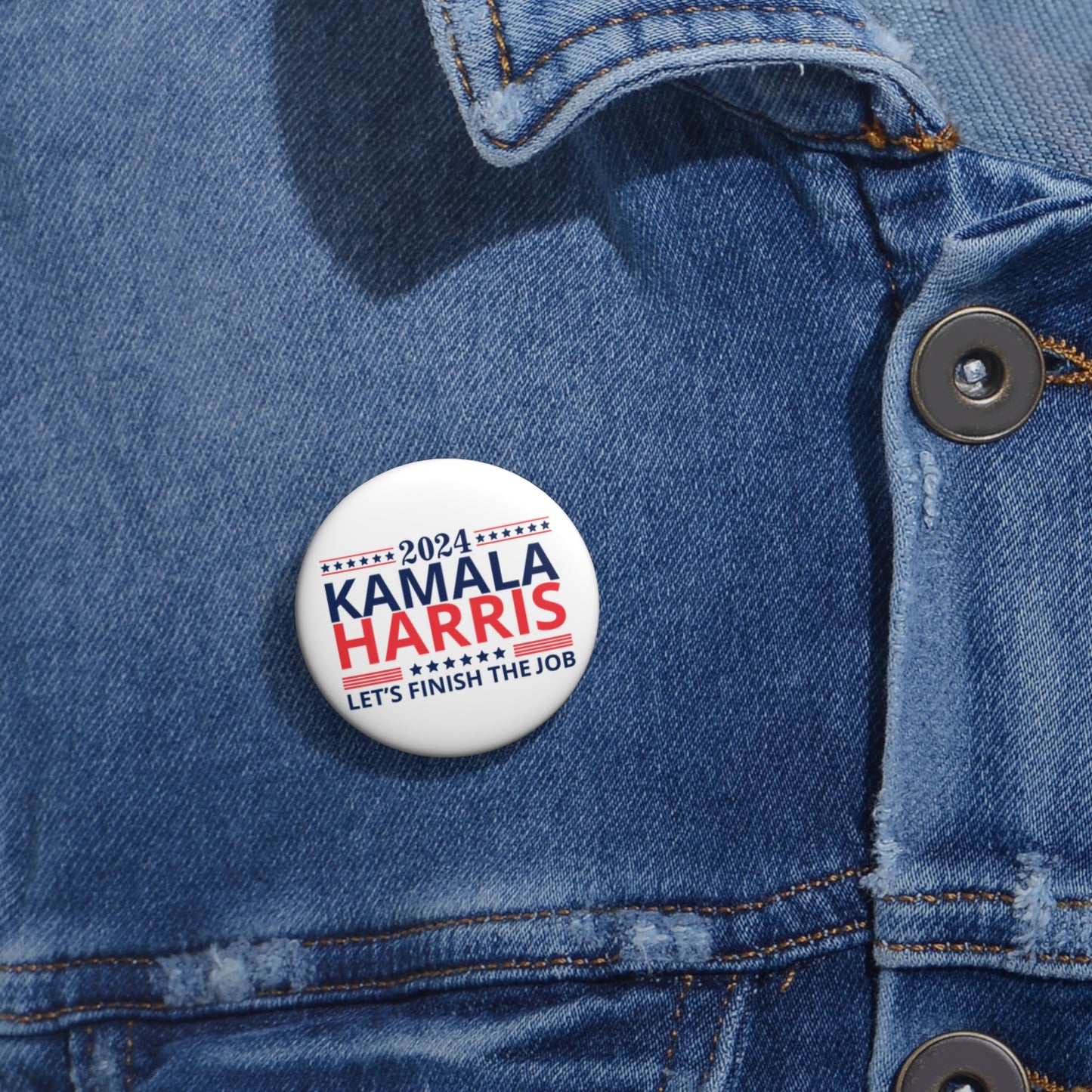 Kamala Harris Let’s Finish the Job 2024 Custom Pin Buttons