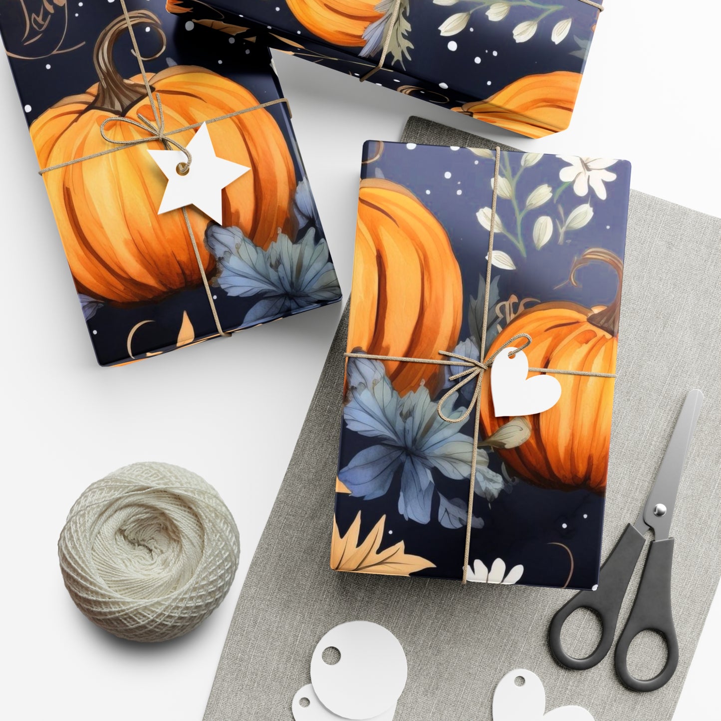 Pumpkin and Vine Halloween Wrapping Paper