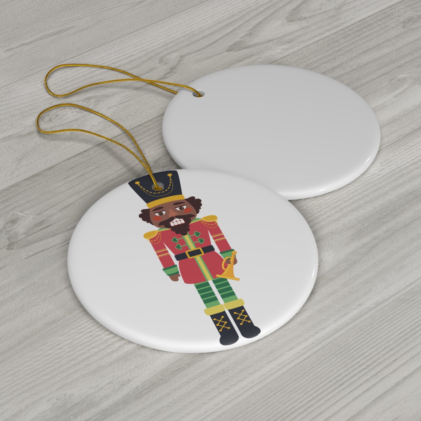 Chocolate Nutcracker Ceramic Ornament _b_circle