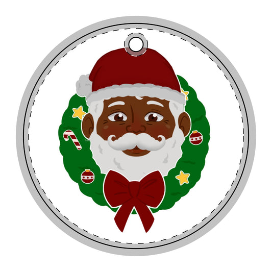 Black Santa Ceramic Ornament