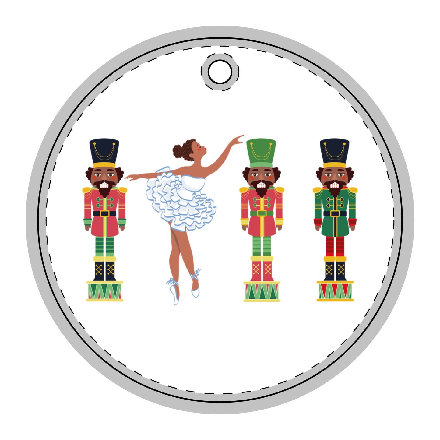 Chocolate Nutcracker Ballet Ceramic Ornament _full_Circle