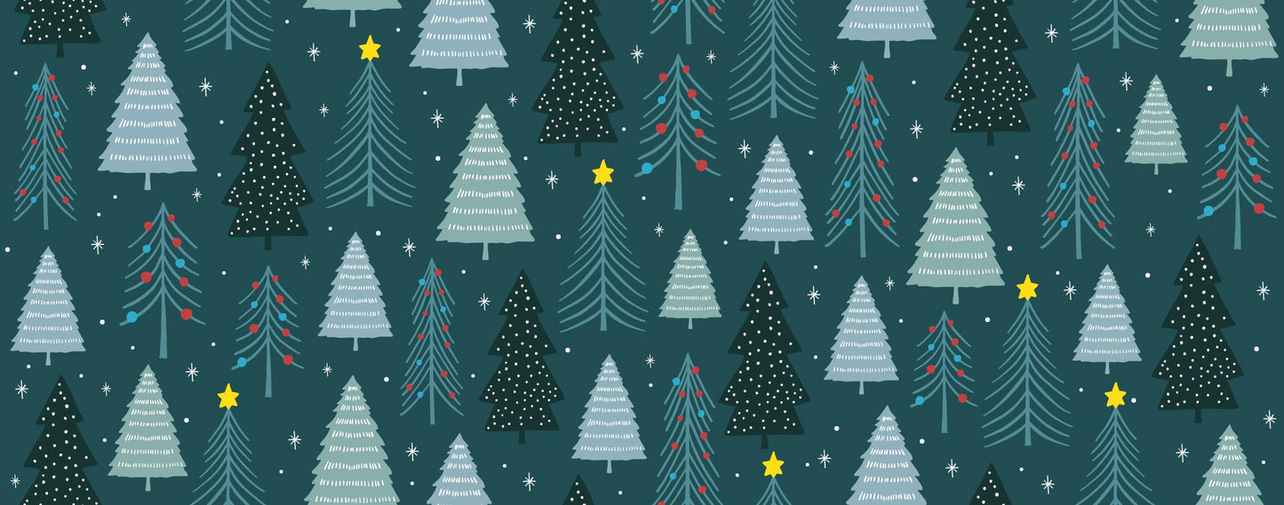 Enchanted Evergreen Forest Wrapping Paper Roll – Festive Holiday Gift Wrap