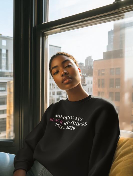 Minding My Black Business Crewneck Sweatshirt -1