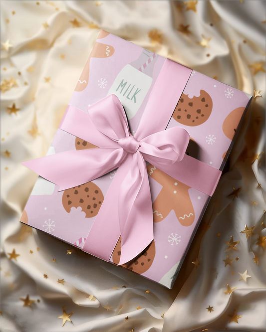 Milk & Cookies Christmas Wrapping Paper - Festive Gingerbread Holiday Design