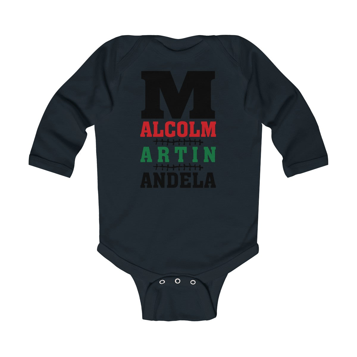 M is for Malcolm, Martin, & Mandela Long Sleeve Bodysuit