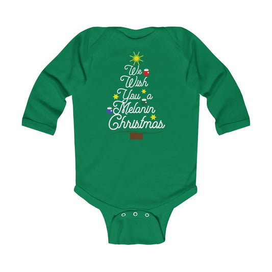 We Wish You a Melanin Christmas Long Sleeve Bodysuit