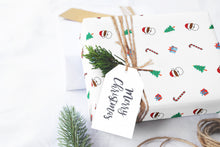 Emoji Black Santa Claus Christmas Tree Candy Cane Wrapping Paper Roll