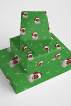 Black Santa on Green Wrapping Paper Roll