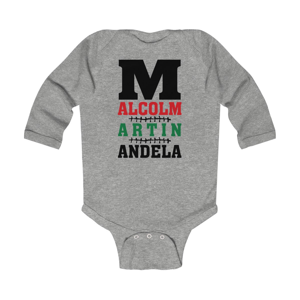 M is for Malcolm, Martin, & Mandela Long Sleeve Bodysuit