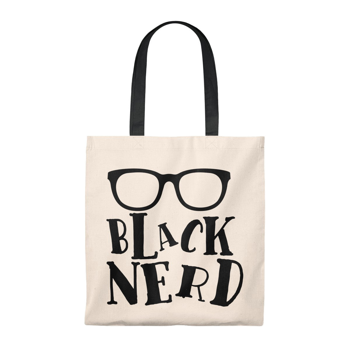 Black Nerd Tote Bag | Vintage Cotton Book Bag | Midnight Reflections - 1