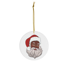 Black Santa Claus Ceramic Ornament