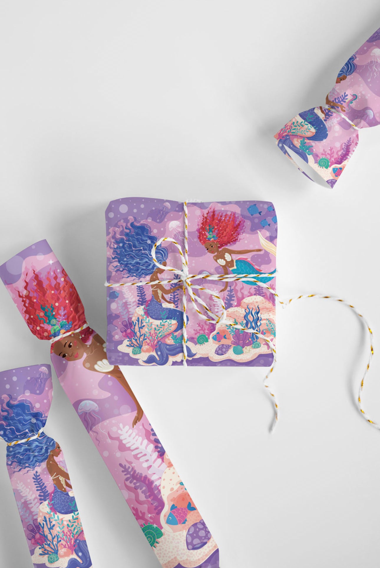 Chocolate Little Mermaids Under the Sea Luxury Wrapping Paper Roll