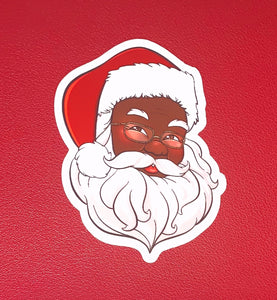 Black Santa Claus Die Cut Sticker