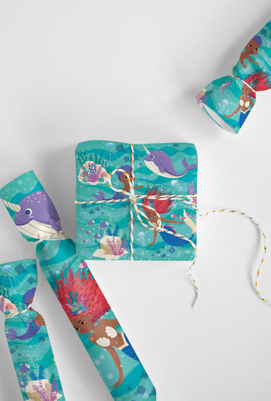 Chocolate Mermaid & Merman Wrapping Paper