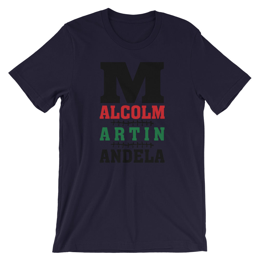 M is for Malcolm, Martin, & Mandela Short-Sleeve Unisex T-Shirt