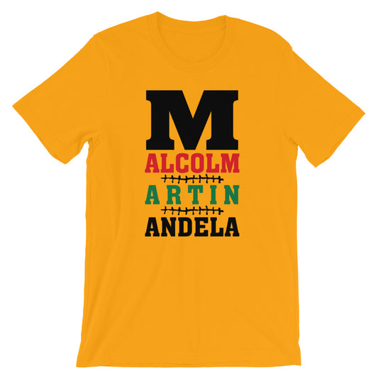 M is for Malcolm, Martin, & Mandela Short-Sleeve Unisex T-Shirt