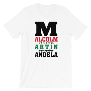 M is for Malcolm, Martin, & Mandela Short-Sleeve Unisex T-Shirt