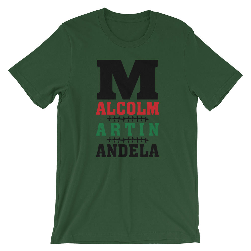 M is for Malcolm, Martin, & Mandela Short-Sleeve Unisex T-Shirt