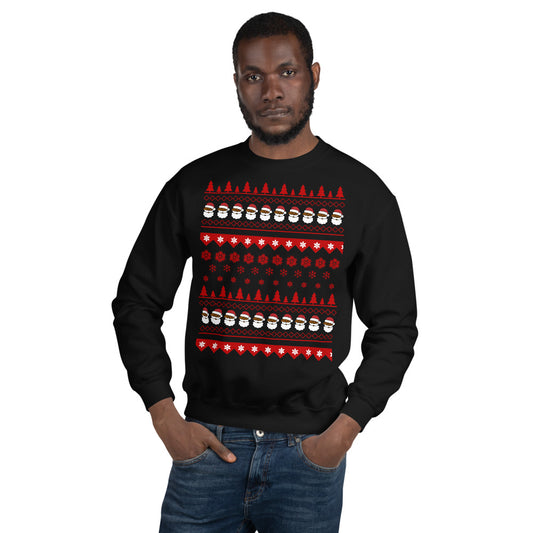 Ugly Christmas Sweatshirt with Black Santa Claus