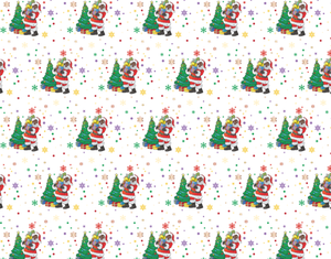Black Santa Claus with Snow Flakes Wrapping Paper Kit